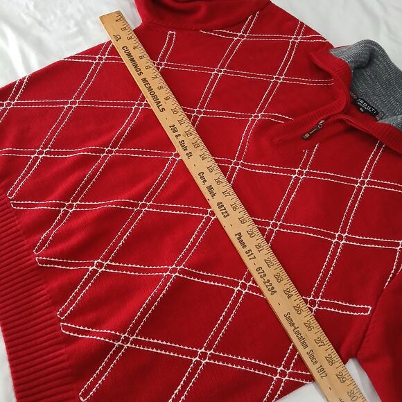 Pronti Collection by PHITA Men's 4XL Red Argyle 1/4-Zip Neck Big & Tall - Picture 15 of 15